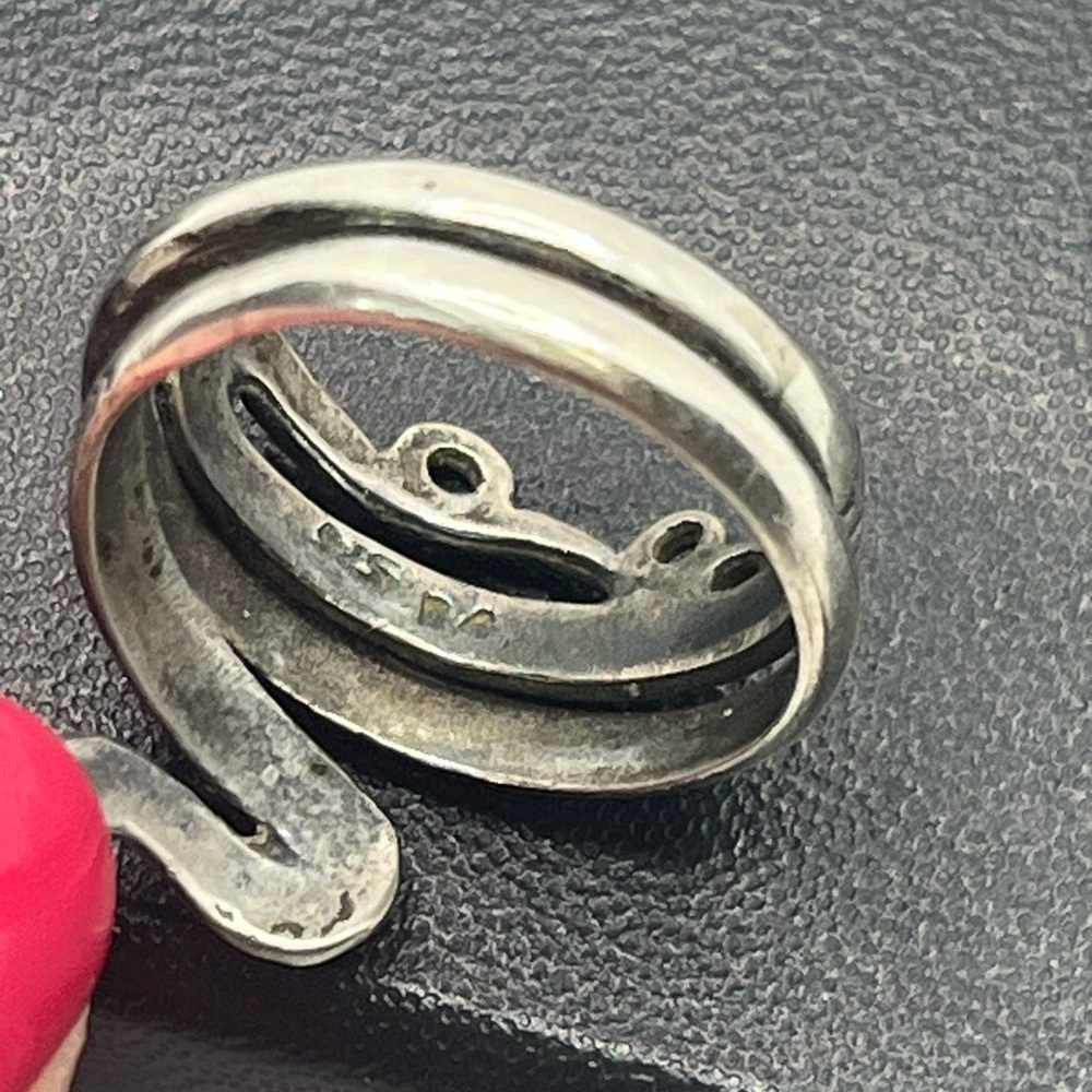 Snake serpent reptile wrap coiled ring sterling silver size 7 vintage - Picture 8 of 16